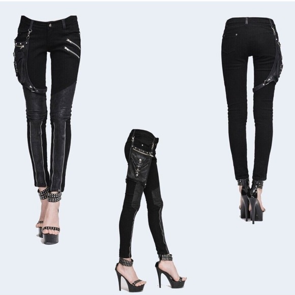 Devil Fashion ‘Take the Power Back’ Women's Steampunk/Gothic Slim-Fit Pants L - Picture 1 of 15